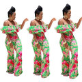 New Arrivals Wholesale Stylish Print One-Shoulder Jumpsuit